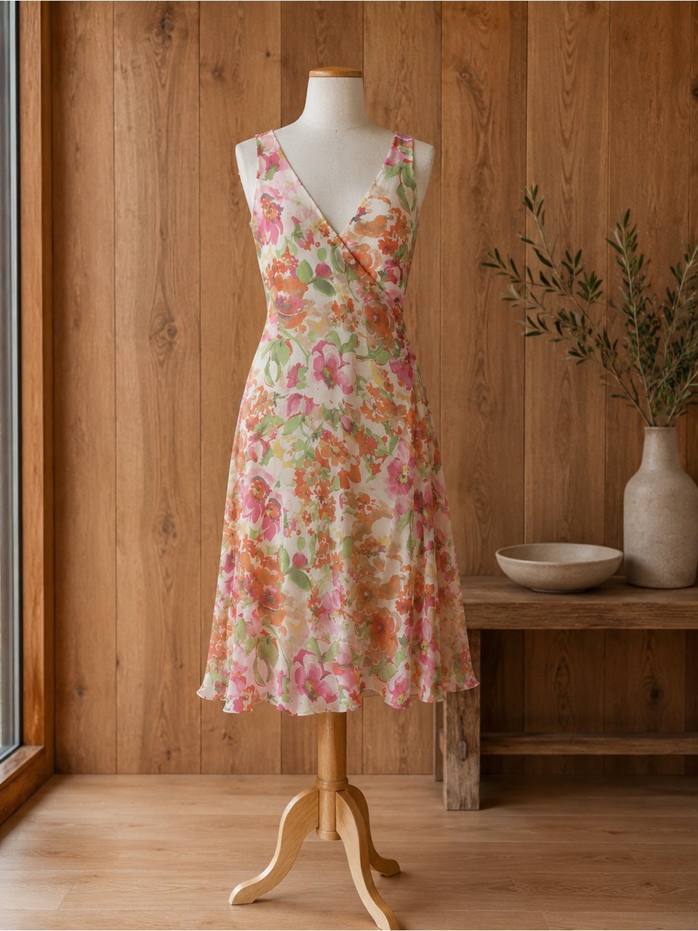 Ralph Lauren Floral Cocktail Party Dress size 10 Medium - Picture 3 of 12